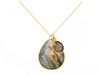 Gemshine Necklace with Pendant: Labradorite and Smoky Smoky Quartz GEMSTONE in 925 Silver Gold Plated. Fair Trade, Quality Jewelry Made in Spain