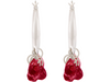 Gemshine earrings with deep red garnet GEMSTONE drops. Earrings in 925 silver, gold plated or rose HOOPS. Fair Trade, Ethical Jewelry Made in Spain, Metal Color:Silver