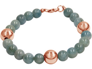 Gemshine bracelet with blue aquamarine GEMSTONES in 925 silver, gold plated or rose - Sustainable, Fair Trade, Ethical Jewelry Made in Germany, Metal Color:Silver rose gold plated