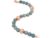 Gemshine bracelet with blue aquamarine GEMSTONES in 925 silver, gold plated or rose - Sustainable, Fair Trade, Ethical Jewelry Made in Germany, Metal Color:Silver rose gold plated