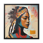 Native Indian Lady Portrait Canvas Wall Art With Frame