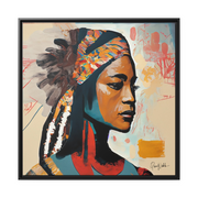 Native Indian Lady Portrait Canvas Wall Art With Frame