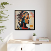 Native Indian Lady Portrait Canvas Wall Art With Frame