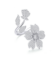 Silver Flower Luxury Ring