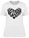 Vegan Heart Shaped Lettering Tee Women's -Image by Shutterstock