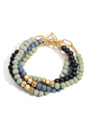 Wooden Bead Paperclip Chain Bracelet