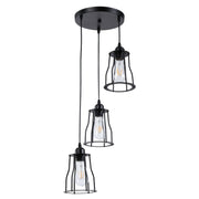 3-Lights Cage Pendant Light Hanging Lamp Ceiling Light Fixture~1381 - Anthro-Pop