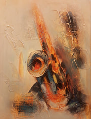 Artistic acrylic painting Jazz & Print on canvas on paper - Digital files - Anthro-Pop