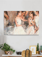 Ballerinas Oil Painting Style Wrapped Canvas -Image by Shutterstock - Anthro-Pop