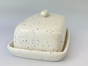 Butter Dish Light Speckled Blue Glaze - Anthro-Pop