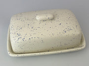 Butter Dish Light Speckled Blue Glaze - Anthro-Pop