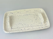 Butter Dish Light Speckled Blue Glaze - Anthro-Pop