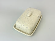 Butter Dish Light Speckled Blue Glaze - Anthro-Pop