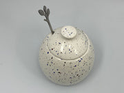 Butter Dish, Sugar Bowl, Milk Jug Set Speckled Blue Glaze - Anthro-Pop