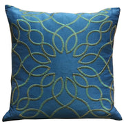 Calico Island Blue and Green Geometric Luxury Throw Pillow - Anthro-Pop