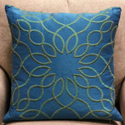 Calico Island Blue and Green Geometric Luxury Throw Pillow - Anthro-Pop