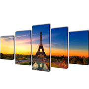 Canvas Wall Print Set Eiffel Tower 79" x 39" - Anthro-Pop