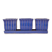 Ceramic Mini Planter Set - Blue Square - Anthro-Pop