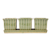 Ceramic Mini Planter Set - Green Square - Anthro-Pop