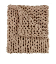 Chenille Chunky Knit Throw Blanket - Mushroom - Anthro-Pop