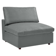 Commix Down Filled Overstuffed Vegan Leather 4-Piece Sectional Sofa - Gray EEI-4915-GRY - Anthro-Pop