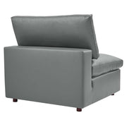 Commix Down Filled Overstuffed Vegan Leather 4-Piece Sectional Sofa - Gray EEI-4915-GRY - Anthro-Pop