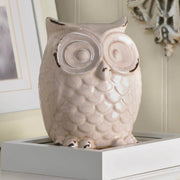 Crackle-Finish Ceramic Owl - Anthro-Pop