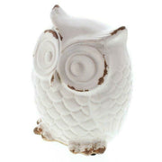 Crackle-Finish Ceramic Owl - Anthro-Pop