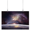 Galaxy Over Planet Poster -SmartPrintsInk Designs - Anthro-Pop