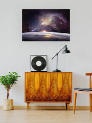 Galaxy Over Planet Poster -SmartPrintsInk Designs - Anthro-Pop