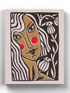 Girl And Flowers Linocut Art Wrapped Canvas -Image by Shutterstock - Anthro-Pop