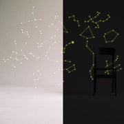 Glowing Vinyl Ceiling Decal Star Map with Lines - Glow in the Dark Constellations Sticker - Luminescent Milky Way Stars + Free Decal Gift! - Anthro-Pop