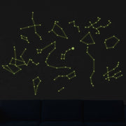 Glowing Vinyl Ceiling Decal Star Map with Lines - Glow in the Dark Constellations Sticker - Luminescent Milky Way Stars + Free Decal Gift! - Anthro-Pop