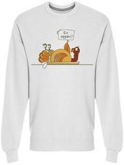 Go Vegan Turkey Cartoon Sweatshirt Men's -Image by Shutterstock - Anthro-Pop