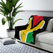 Guyana Flag Guyana Map Sherpa Fleece Blanket - Anthro-Pop