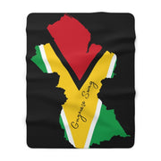 Guyana Flag Guyana Map Sherpa Fleece Blanket - Anthro-Pop