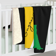 Guyana Flag Guyana Map Sherpa Fleece Blanket - Anthro-Pop