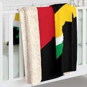 Guyana Flag Guyana Map Sherpa Fleece Blanket - Anthro-Pop