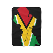 Guyana Flag Guyana Map Sherpa Fleece Blanket - Anthro-Pop