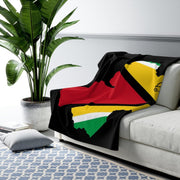 Guyana Flag Guyana Map Sherpa Fleece Blanket - Anthro-Pop