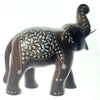 Hand Carved Wooden Indian Elephant Statue with Resin Inlay Decoration - Anthro-Pop