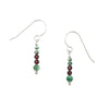 Handmade Emerald & Garnet | Sterling Silver Earrings | May Birthstone | January Birthstone | Eco-Friendly Jewelry | Hypoallergenic & Nickel-Free | Natural Stone | Wedding Anniversary - Anthro-Pop