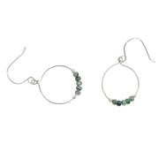 Handmade Emerald Loops | Sterling Silver Earrings | May Birthstone | Eco-Friendly Jewelry | Hypoallergenic & Nickel-Free | Natural Stone | Wedding Anniversary - Anthro-Pop