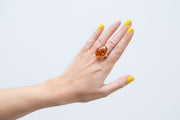 Handmade Oval Amber Ring - Anthro-Pop