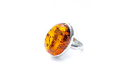 Handmade Oval Amber Ring - Anthro-Pop