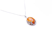 Handmade Oxidised Butterfly Amber Pendant - Anthro-Pop