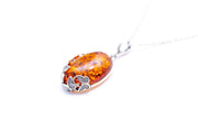 Handmade Oxidised Butterfly Amber Pendant - Anthro-Pop