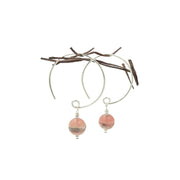 Handmade Rhodochrosite Hoop Curves | Copper Hoop Earrings | Eco-Friendly Jewelry | Hypoallergenic & Nickel-Free | Natural Stone - Anthro-Pop