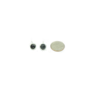 Handmade Sterling Silver Black Moonstone Nests | Stud Posts Earrings | June Birthstone | Eco-Friendly Jewelry | Hypoallergenic & Nickel-Free | Natural Stone - Anthro-Pop