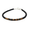 Handmade STRENGTH Morse Code Bracelet In Tiger Eye & Onyx Stones - Anthro-Pop